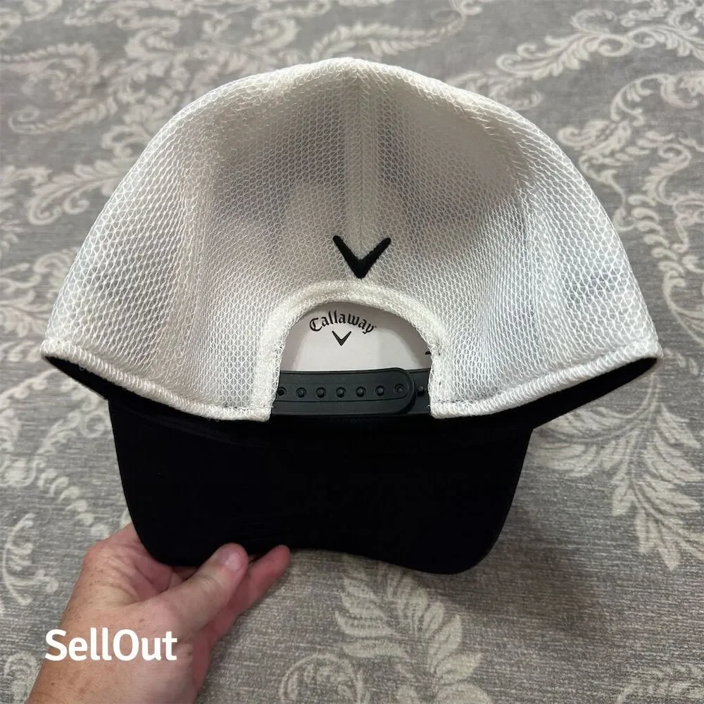 Callaway Men's Snapback Hat Black/White Mesh Adjustable Golf Cap
